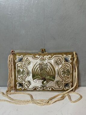 China Chinese Silk Embroidered Embroidery Purse Forbidden Stitch Avian & Floral
